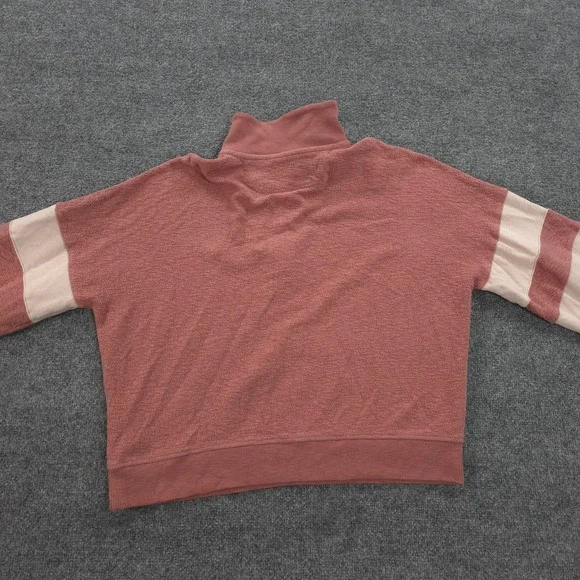 Faherty Sweater Womens XL Pink Beach Fleece Quarter Zip Pullover Casual Preppy - Picture 7 of 12